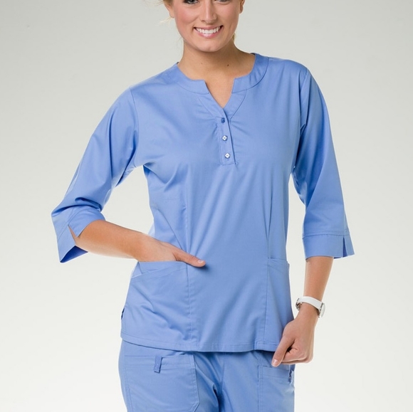 Uniform Advantage Tops Ua Butter Stretch Scrubs 34 Sleeve Top Ceil Blue Poshmark
